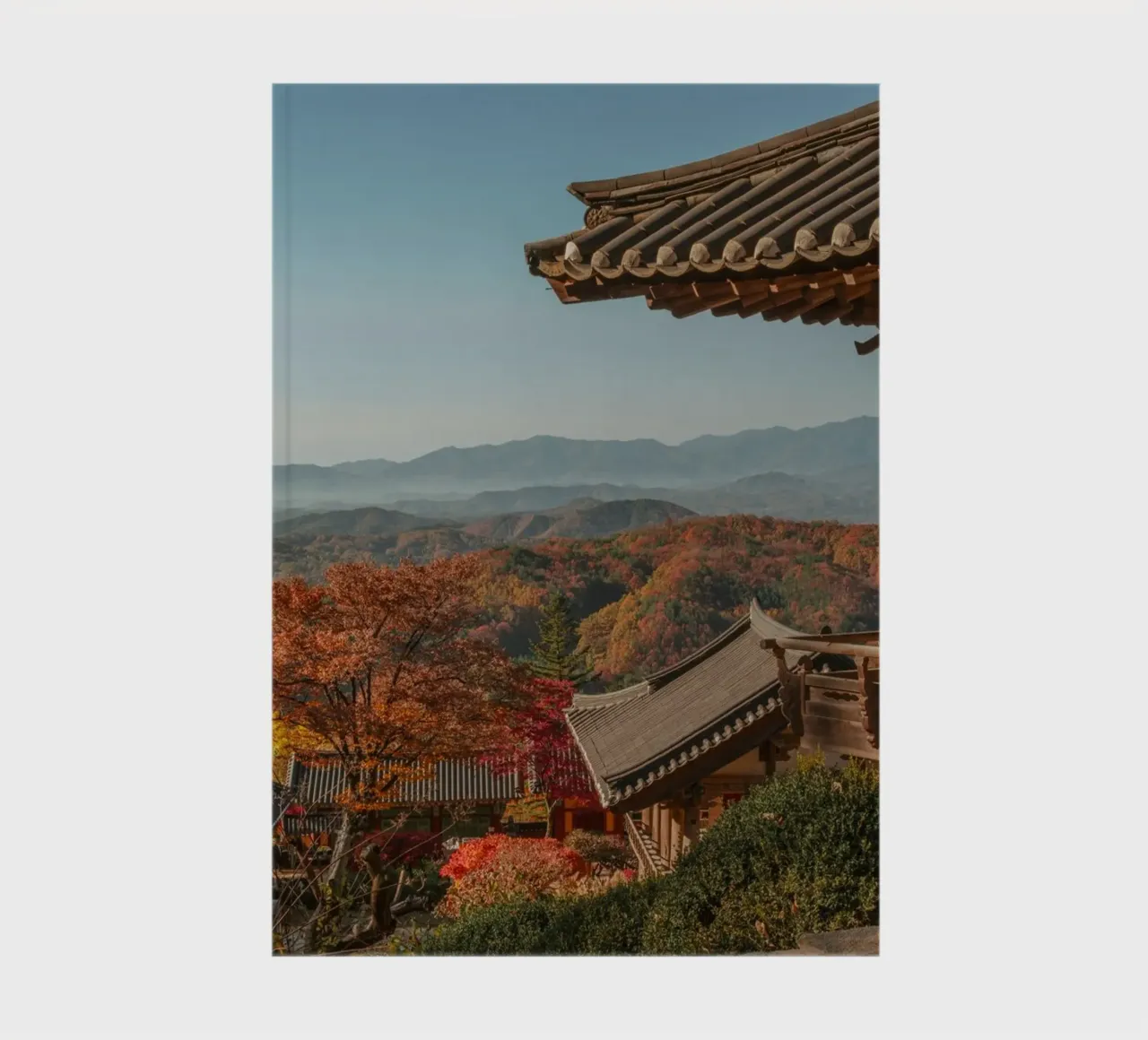 Paesaggio autunnale dal tempio di Buseoksa, Corea del Sud diario da mbgraphx2