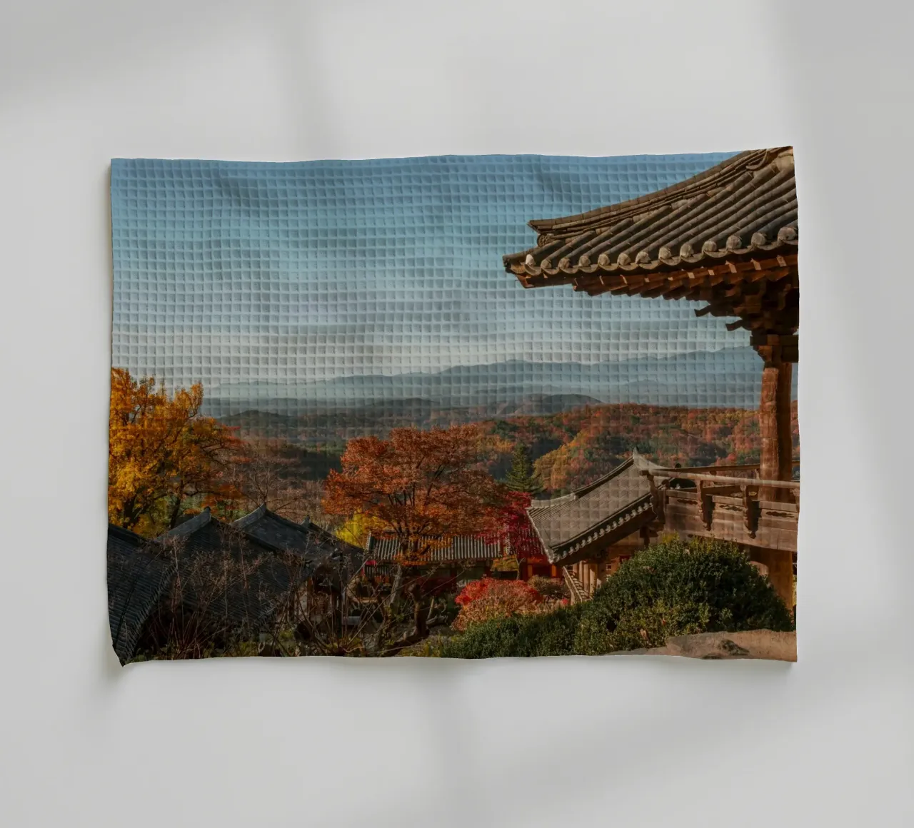 Paesaggio autunnale dal tempio di Buseoksa, Corea del Sud canovaccio da cucina da mbgraphx2