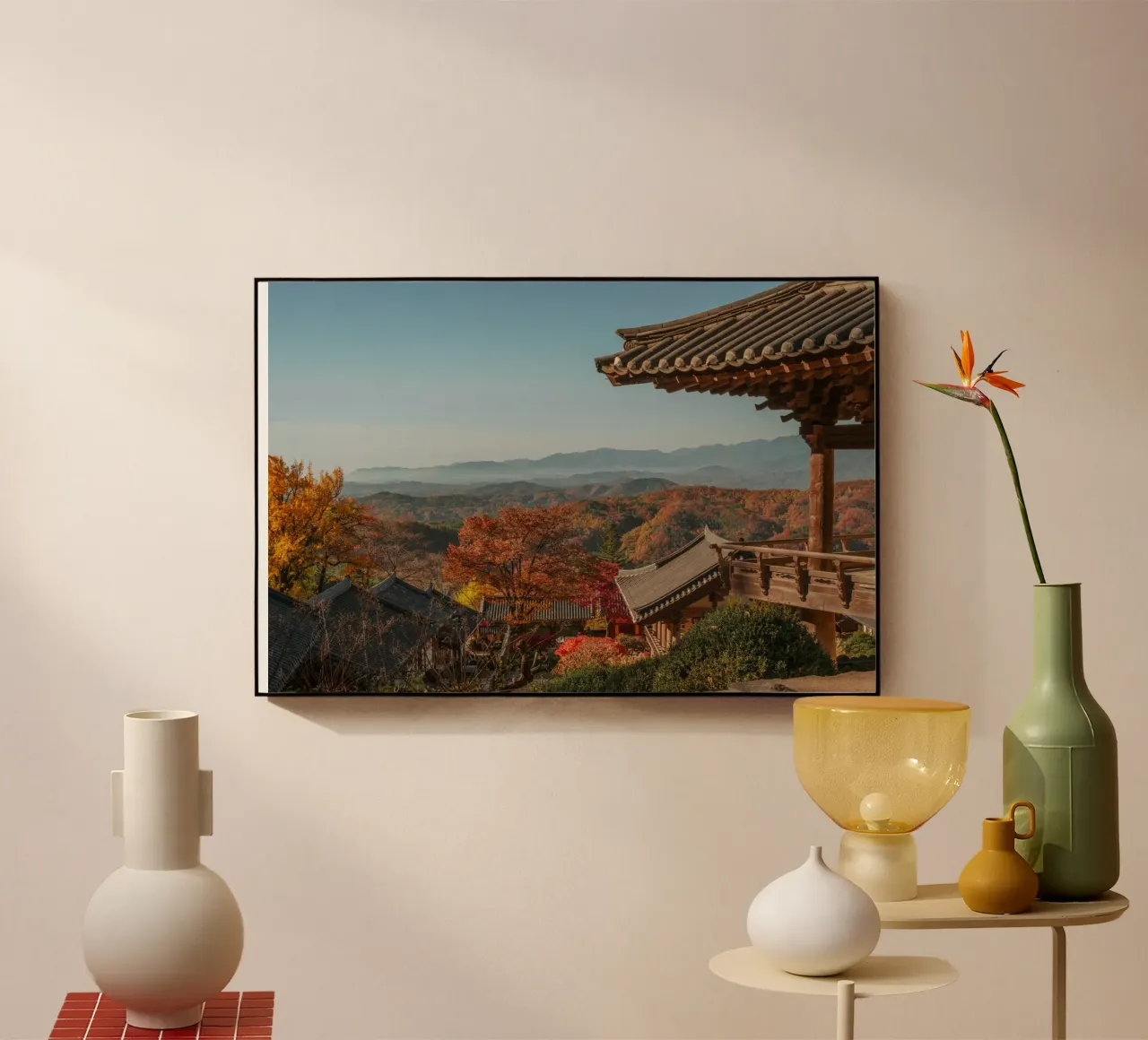 Paesaggio autunnale dal tempio di Buseoksa, Corea del Sud plexiglass da mbgraphx2