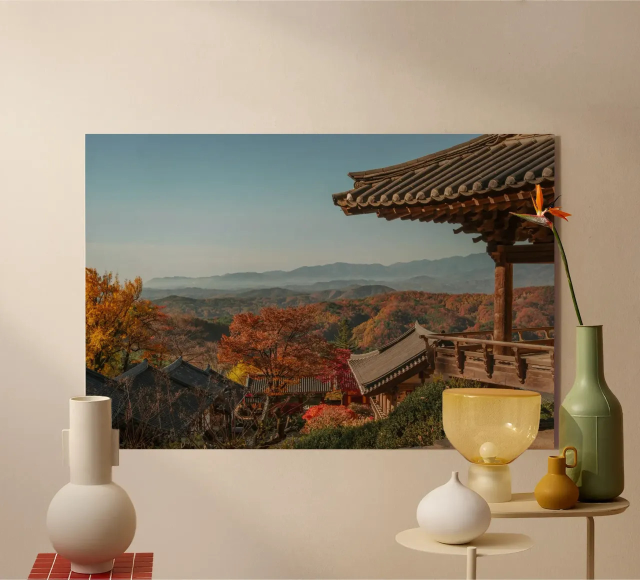 Paesaggio autunnale dal tempio di Buseoksa, Corea del Sud plexiglass da mbgraphx2