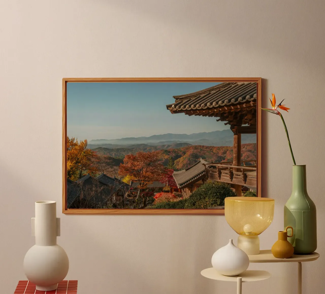 Paesaggio autunnale dal tempio di Buseoksa, Corea del Sud pannello forex da mbgraphx2