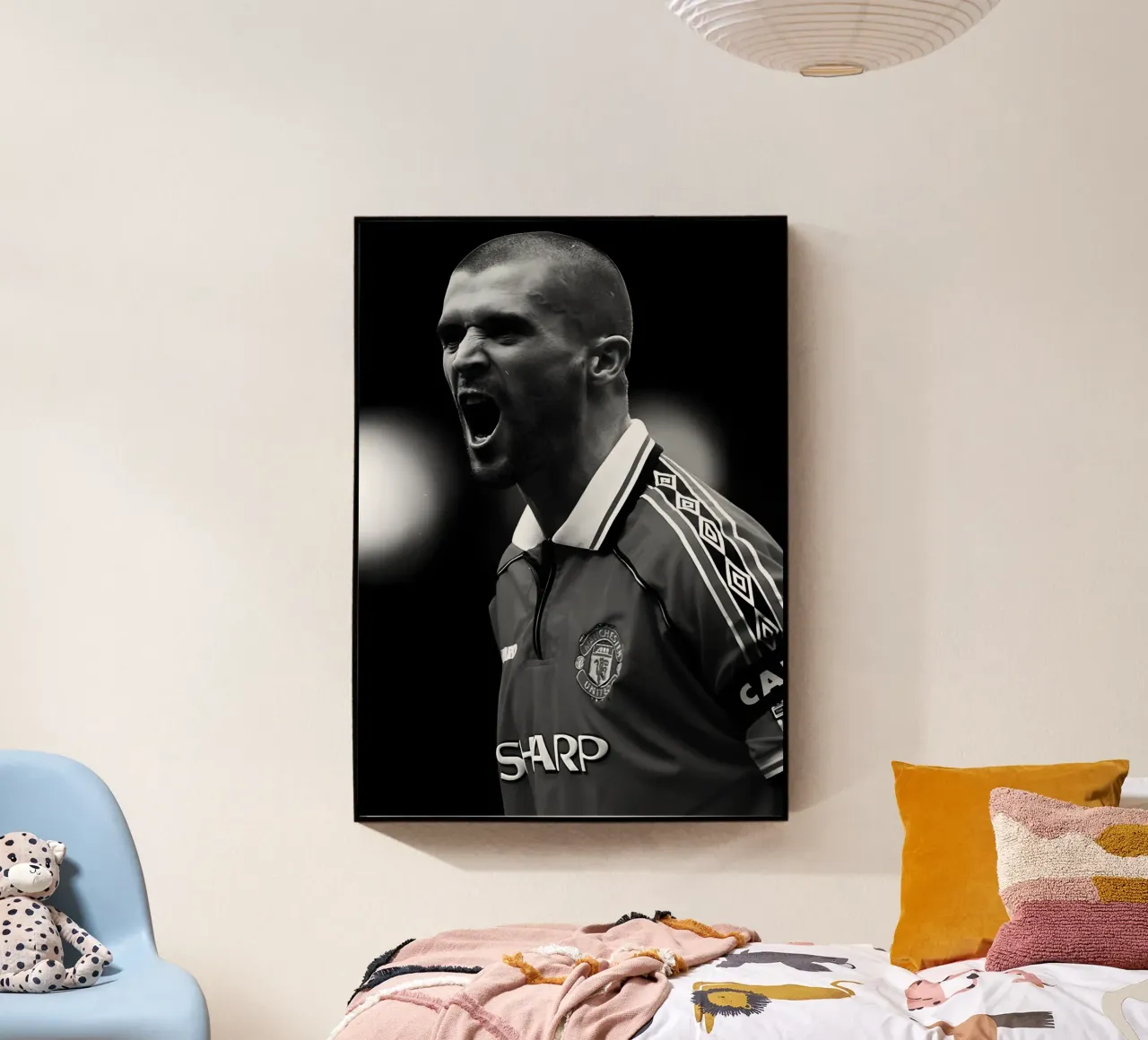 Roy Keane plexiglass da Black White Poster