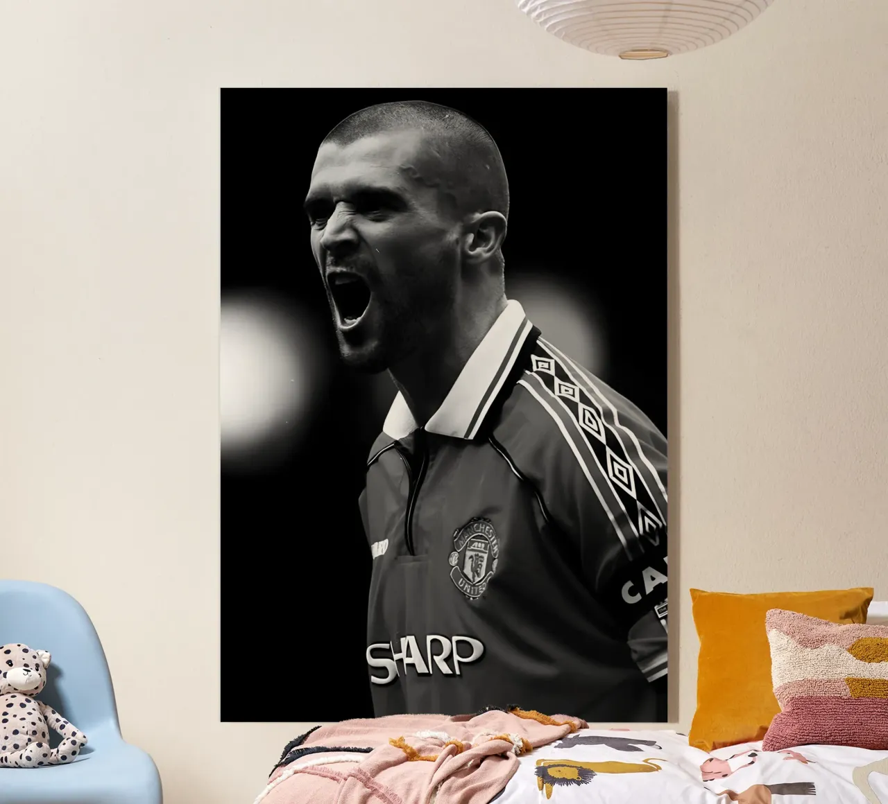 Roy Keane plexiglass da Black White Poster