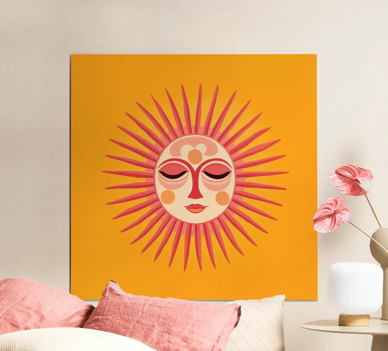 Volto solare stravagante poster con telaio in legno da Andrea Haase Modern Home