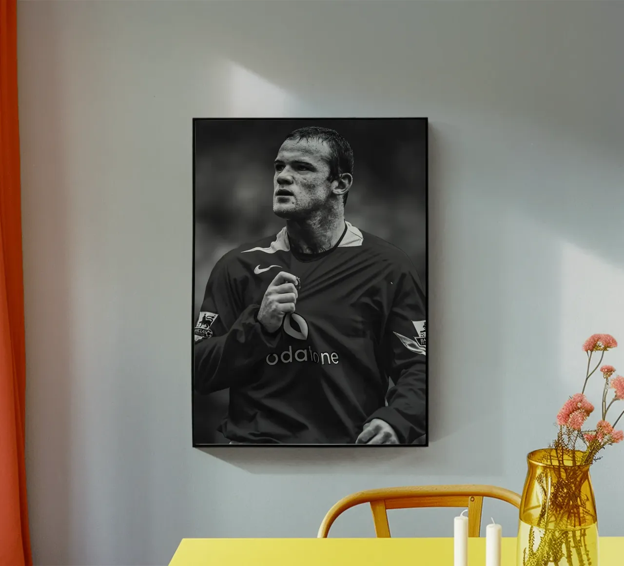 Wayne Rooney plexiglass da Black White Poster