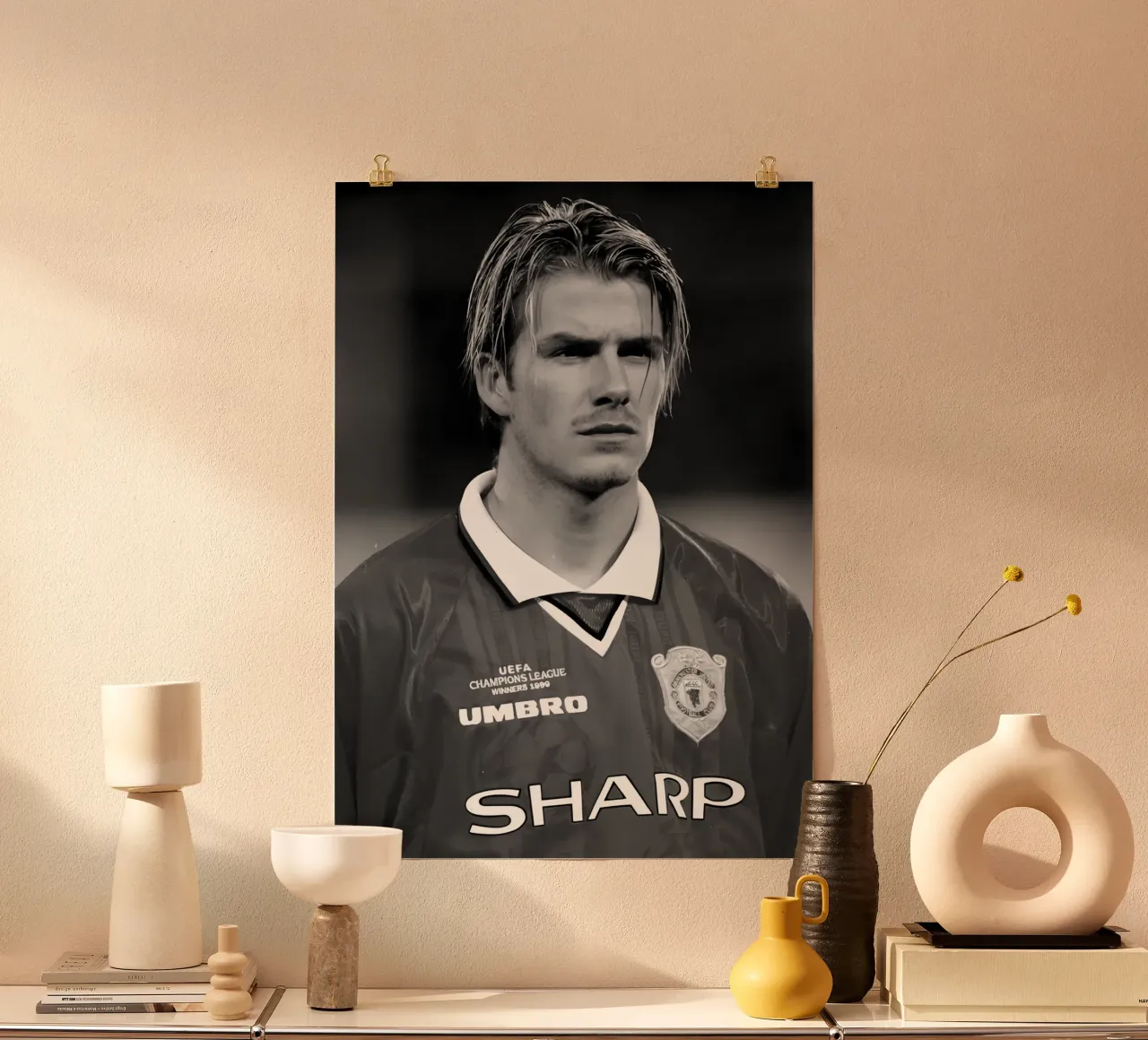 David Beckham poster da Black White Poster