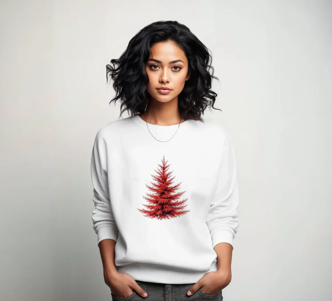 Christmas tree_red sweatshirt by Farbträume