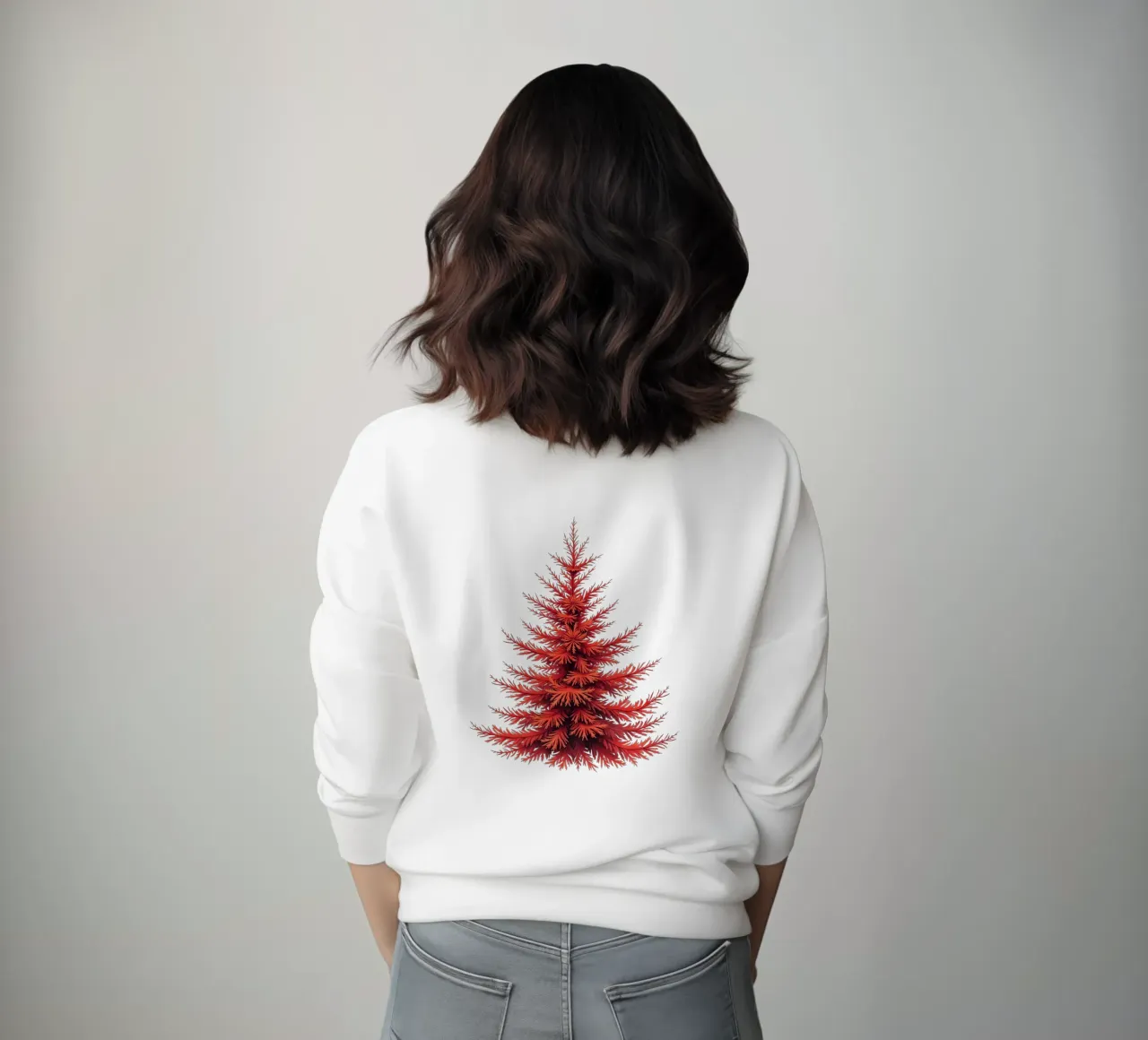 Christmas tree_red sweatshirt by Farbträume