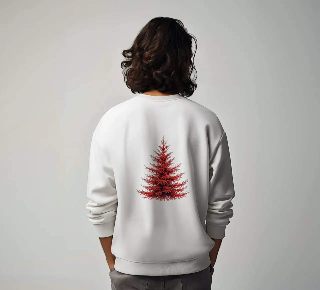 Christmas tree_red sweatshirt by Farbträume