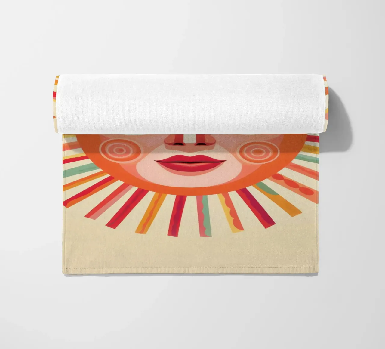 Whimsical Boho Sun Face beach towel by Andrea Haase Modern Home
