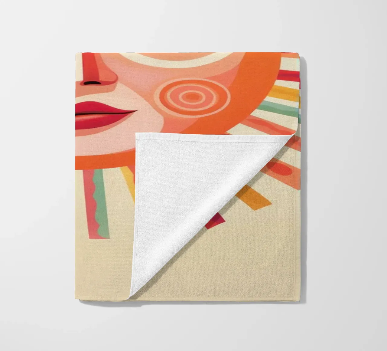 Whimsical Boho Sun Face beach towel by Andrea Haase Modern Home