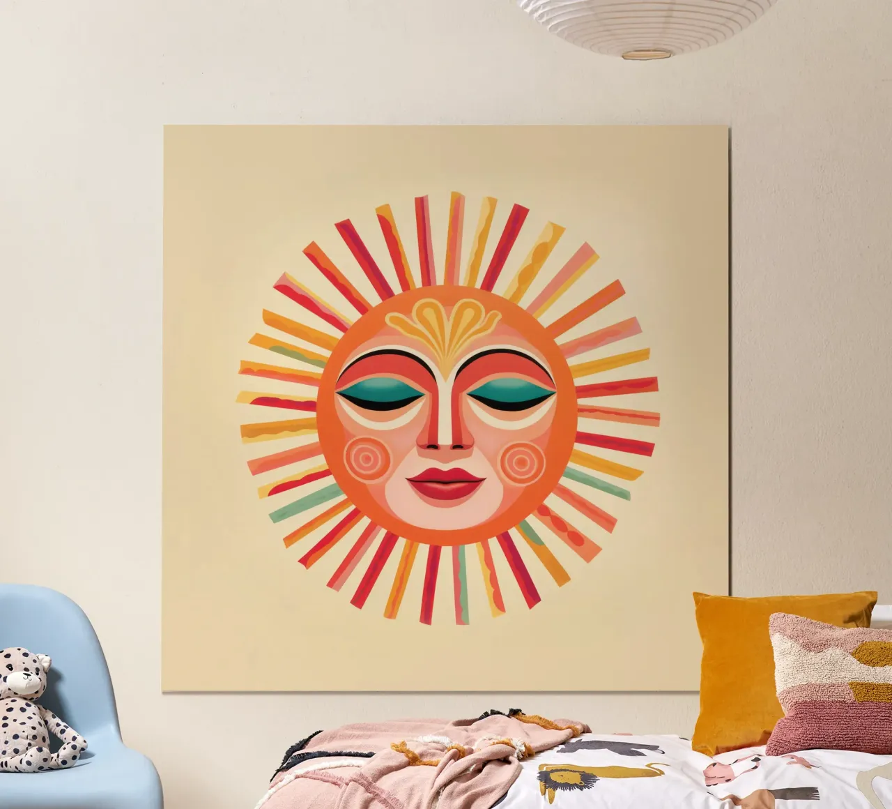 Volto solare estroso Boho poster con telaio in legno da Andrea Haase Modern Home
