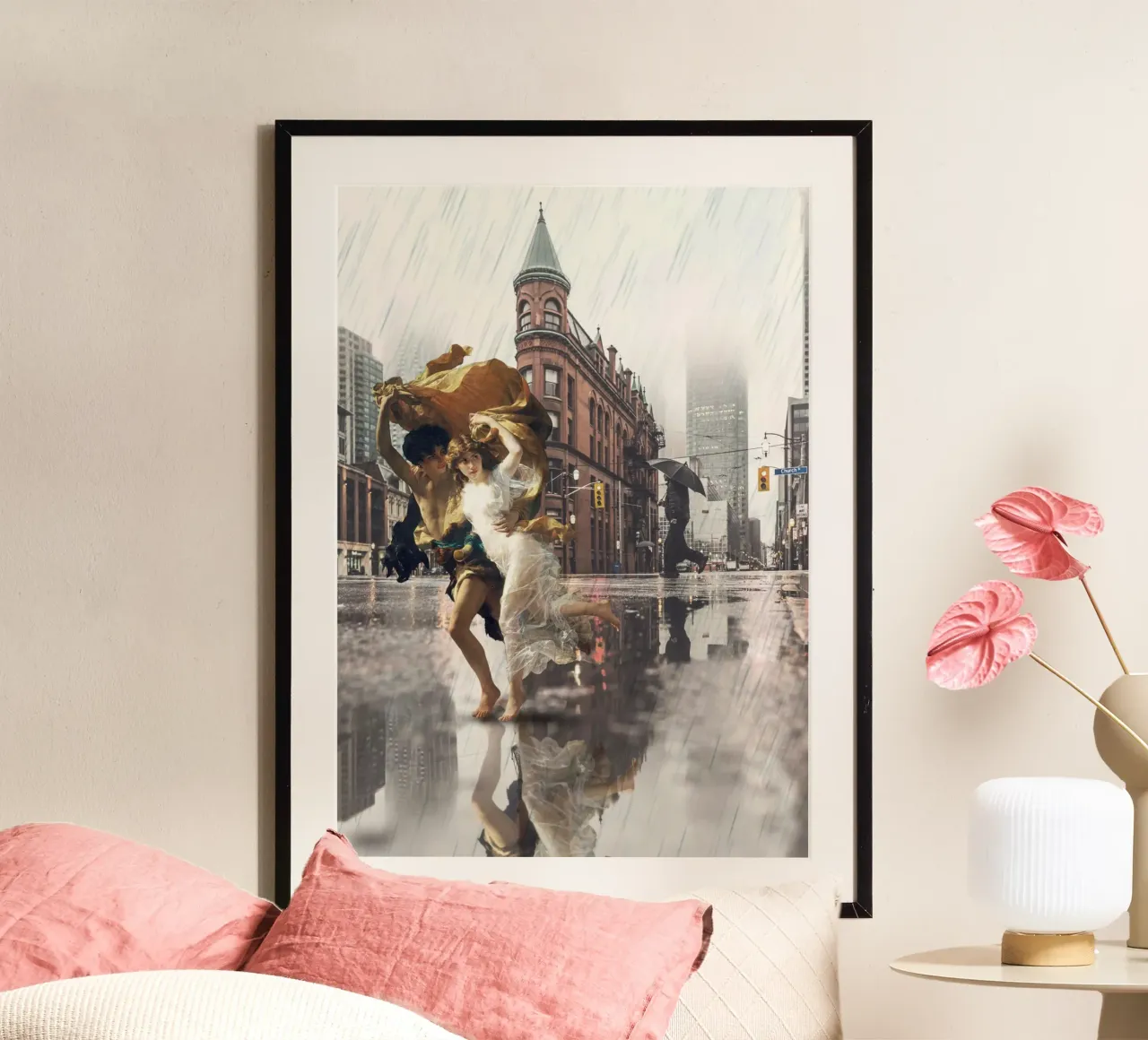Center of the storm poster con telaio in legno da Dikhotomy