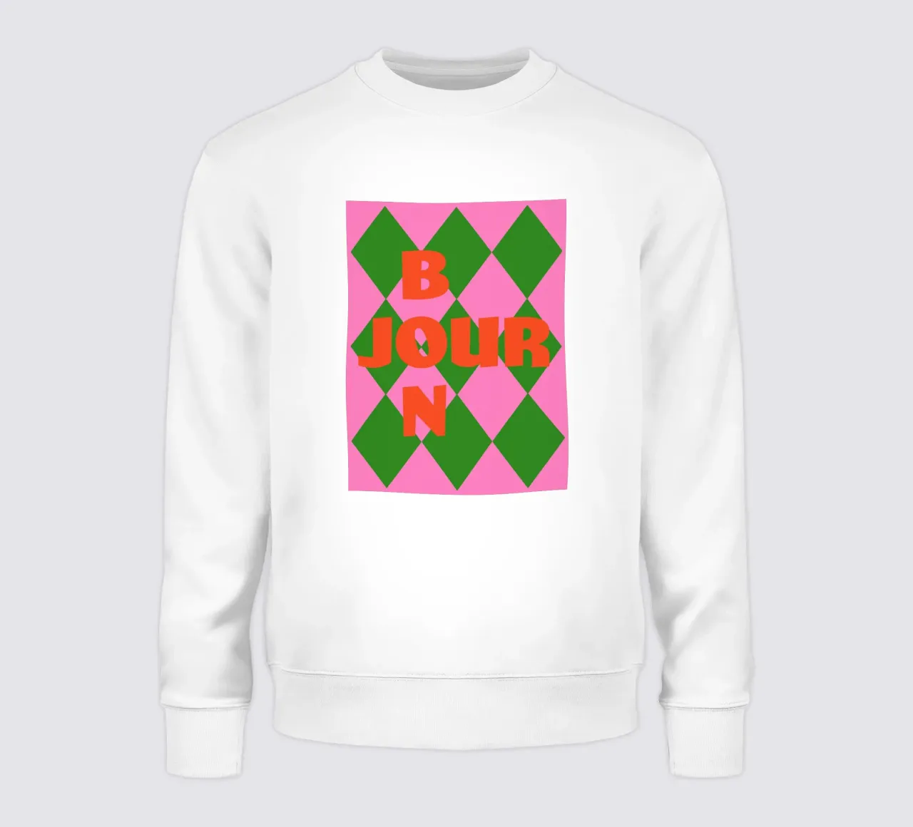 Bonjour in un gioco di colori felpa da Carina Pop & Pastell