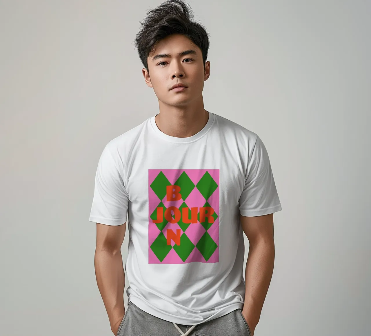 Bonjour in un gioco di colori t-shirt da Carina Pop & Pastell