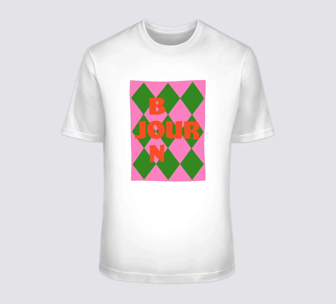 Bonjour in un gioco di colori t-shirt da Carina Pop & Pastell