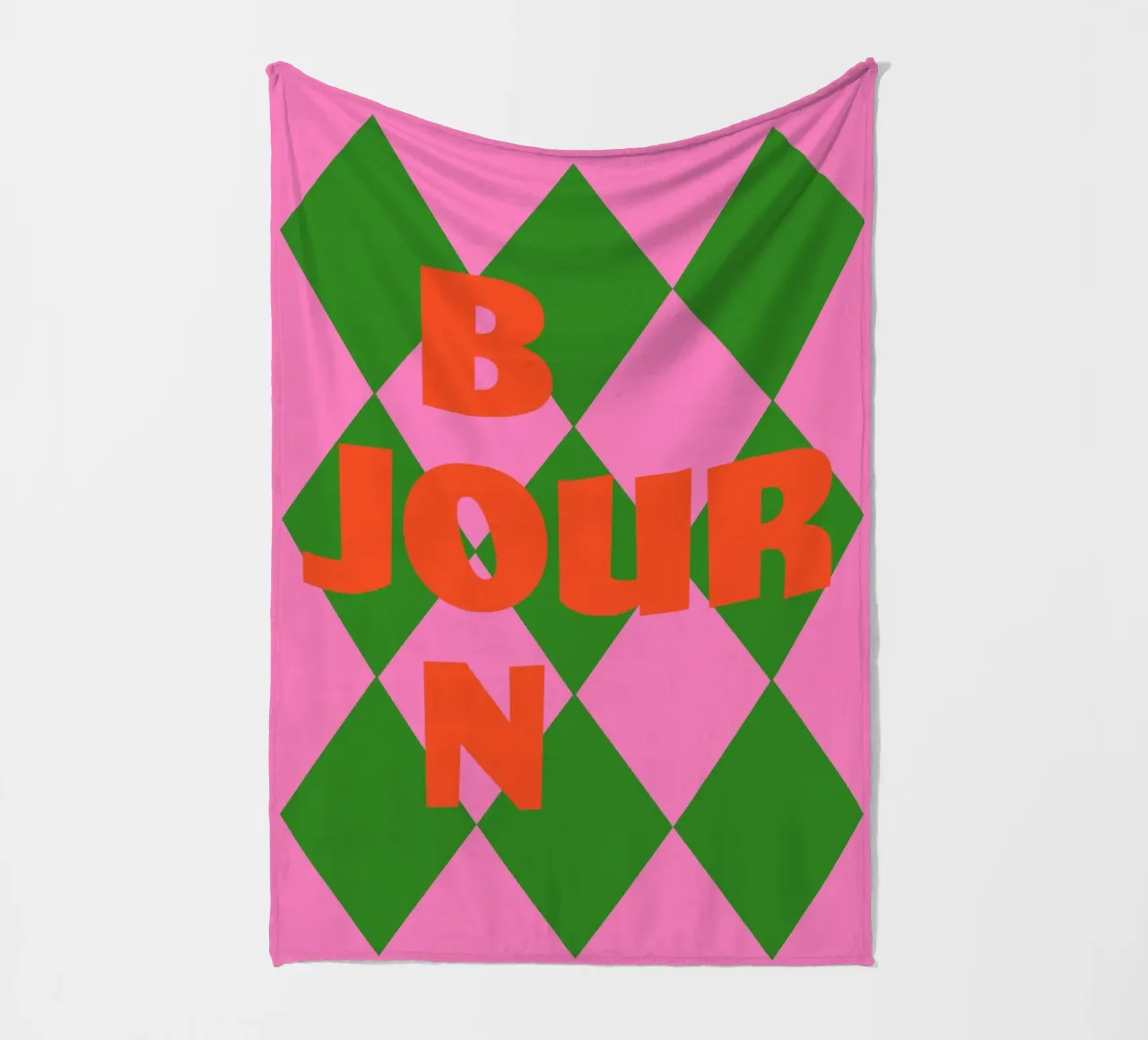 Bonjour in un gioco di colori coperta in pile da Carina Pop & Pastell