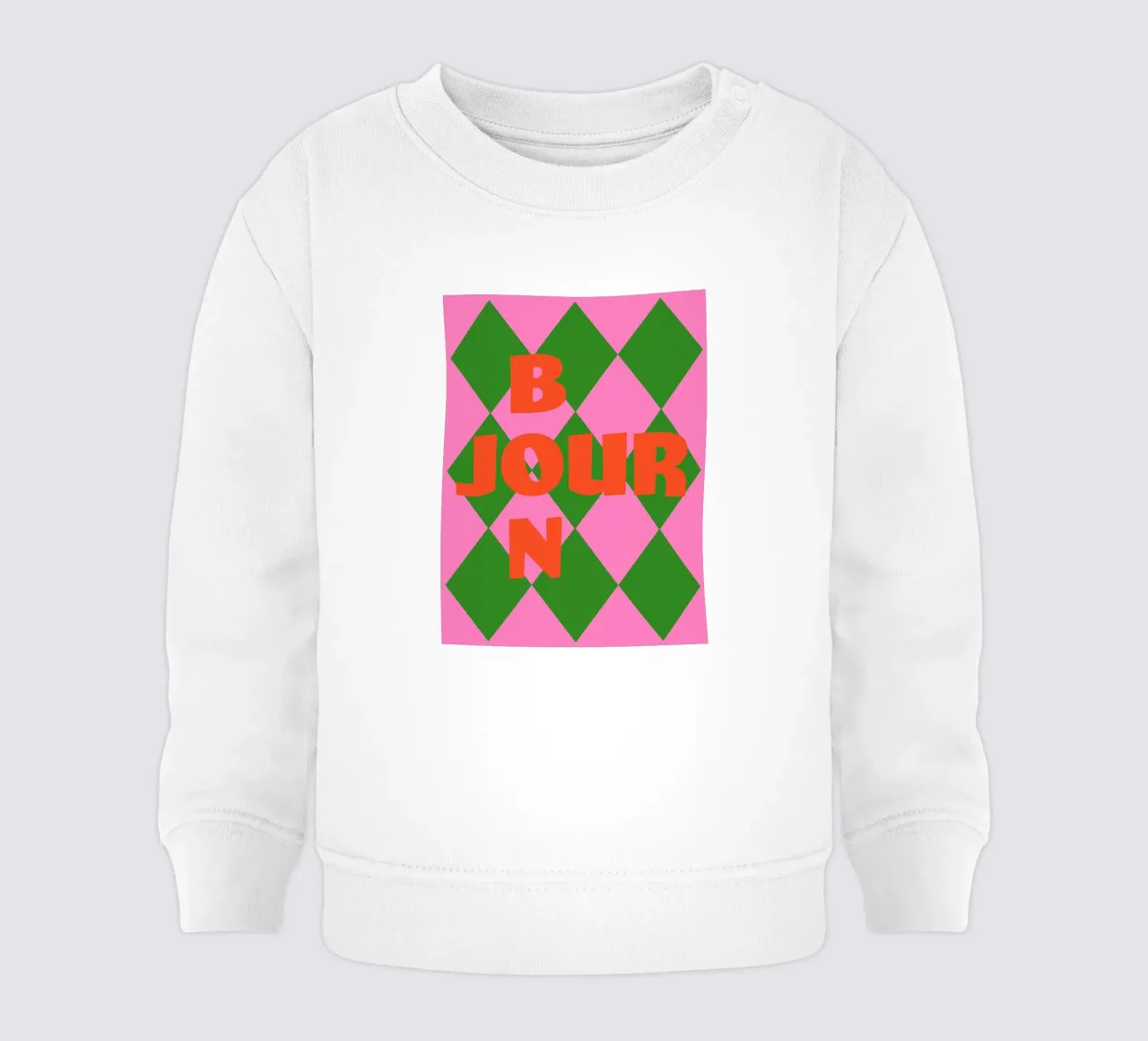 Bonjour in un gioco di colori felpa neonato da Carina Pop & Pastell