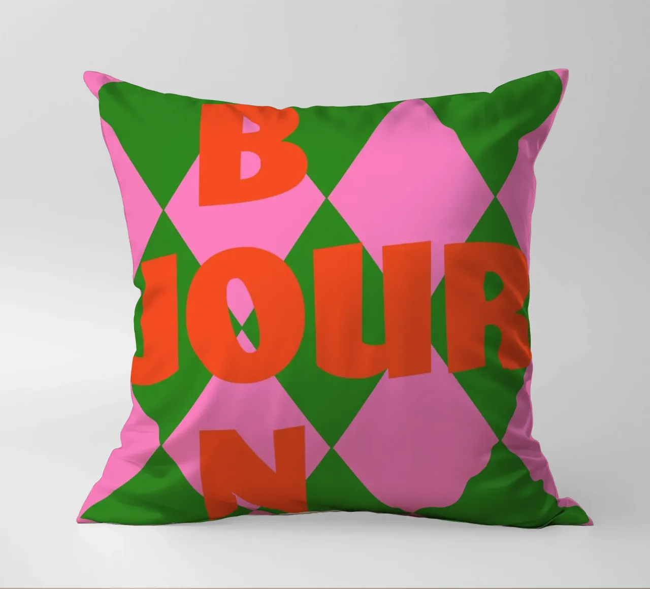 Bonjour in un gioco di colori cuscino da Carina Pop & Pastell