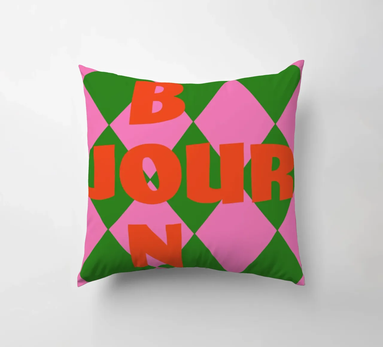 Bonjour in un gioco di colori cuscino da Carina Pop & Pastell