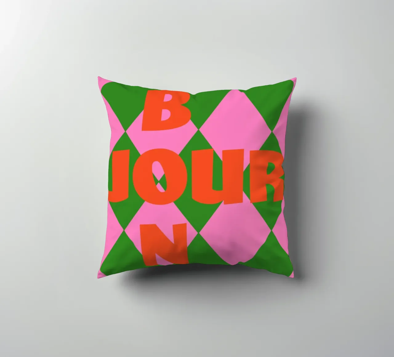 Bonjour in un gioco di colori cuscino da Carina Pop & Pastell