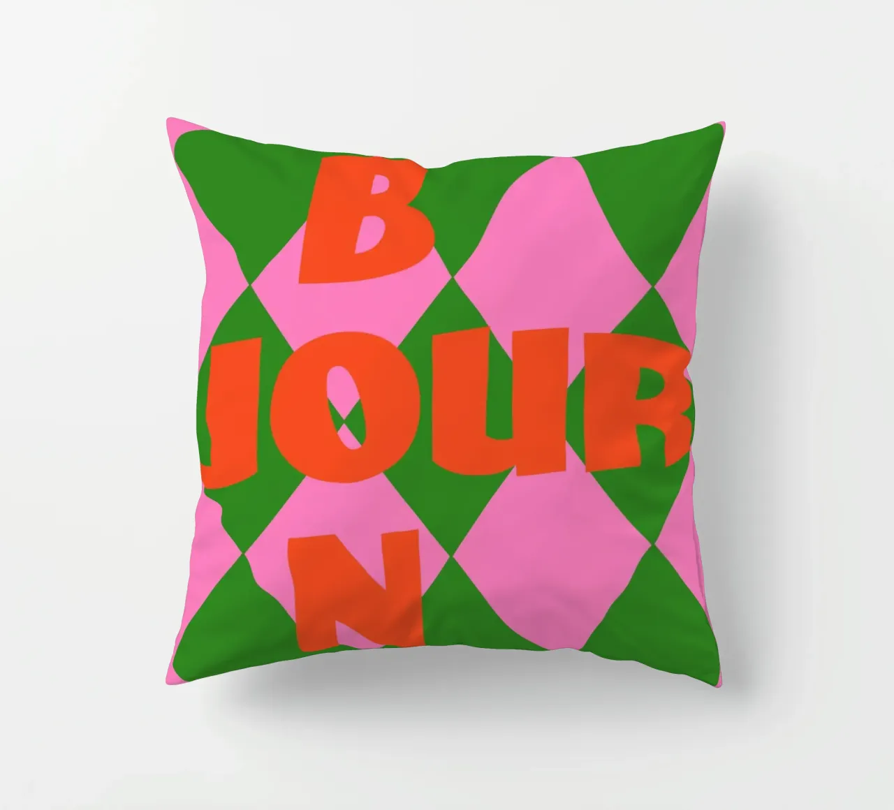 Bonjour in un gioco di colori cuscino da Carina Pop & Pastell