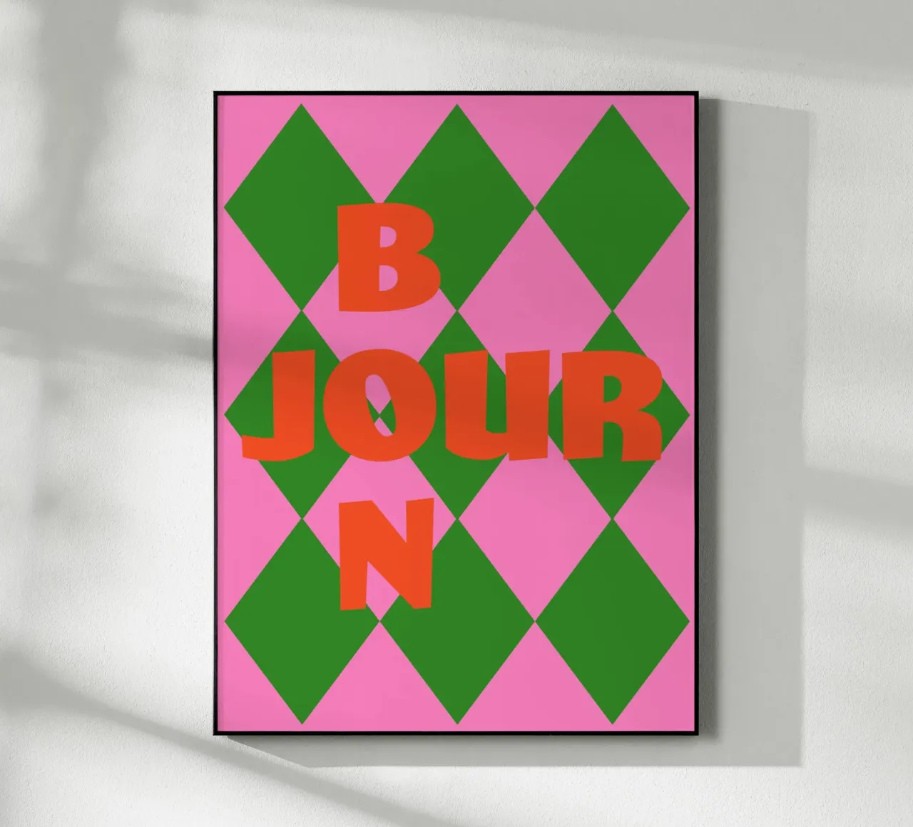 Bonjour in un gioco di colori plexiglass da Carina Pop & Pastell