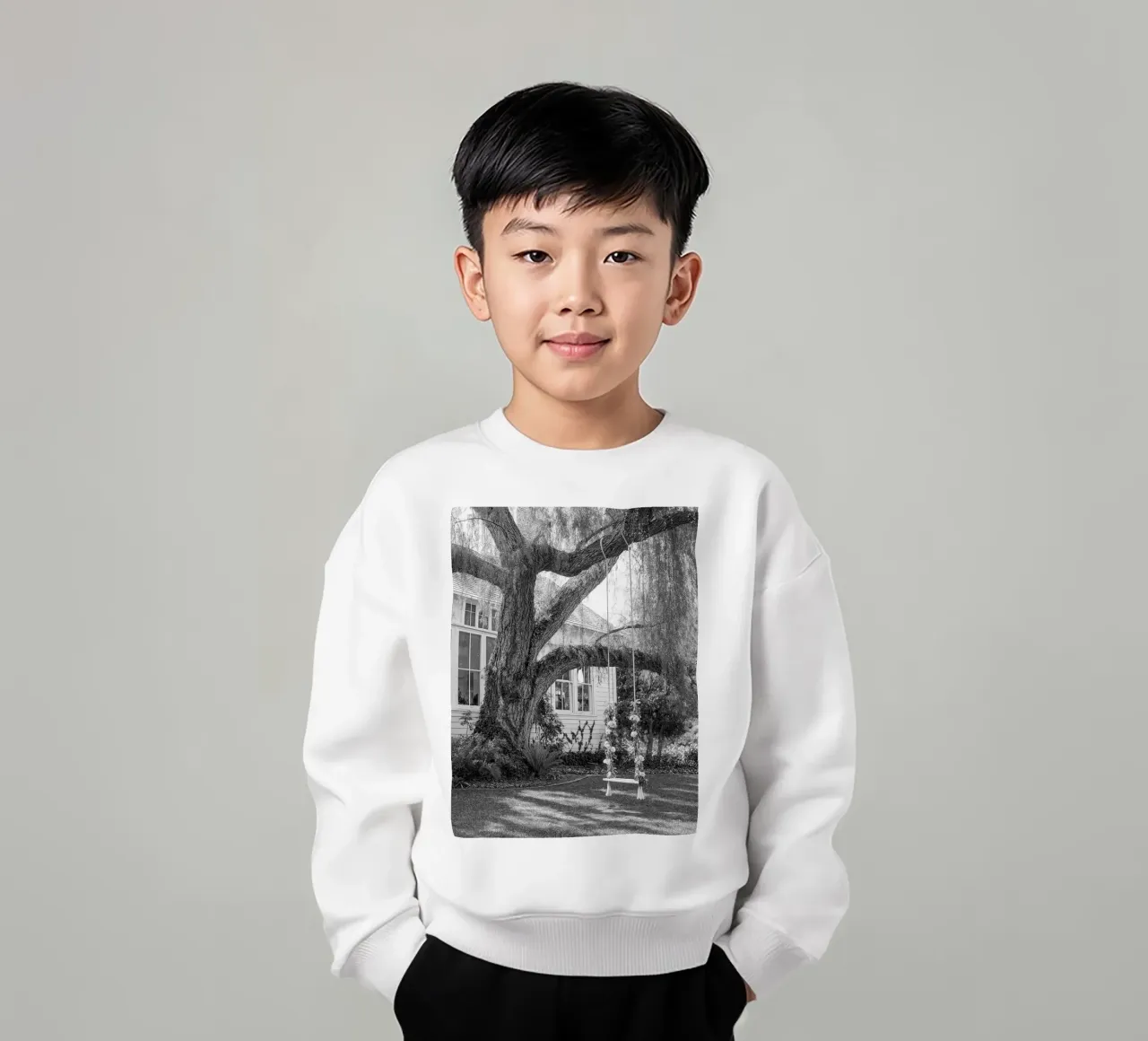 dondolare su un tronco d'albero felpa bambino da BlogSawoo