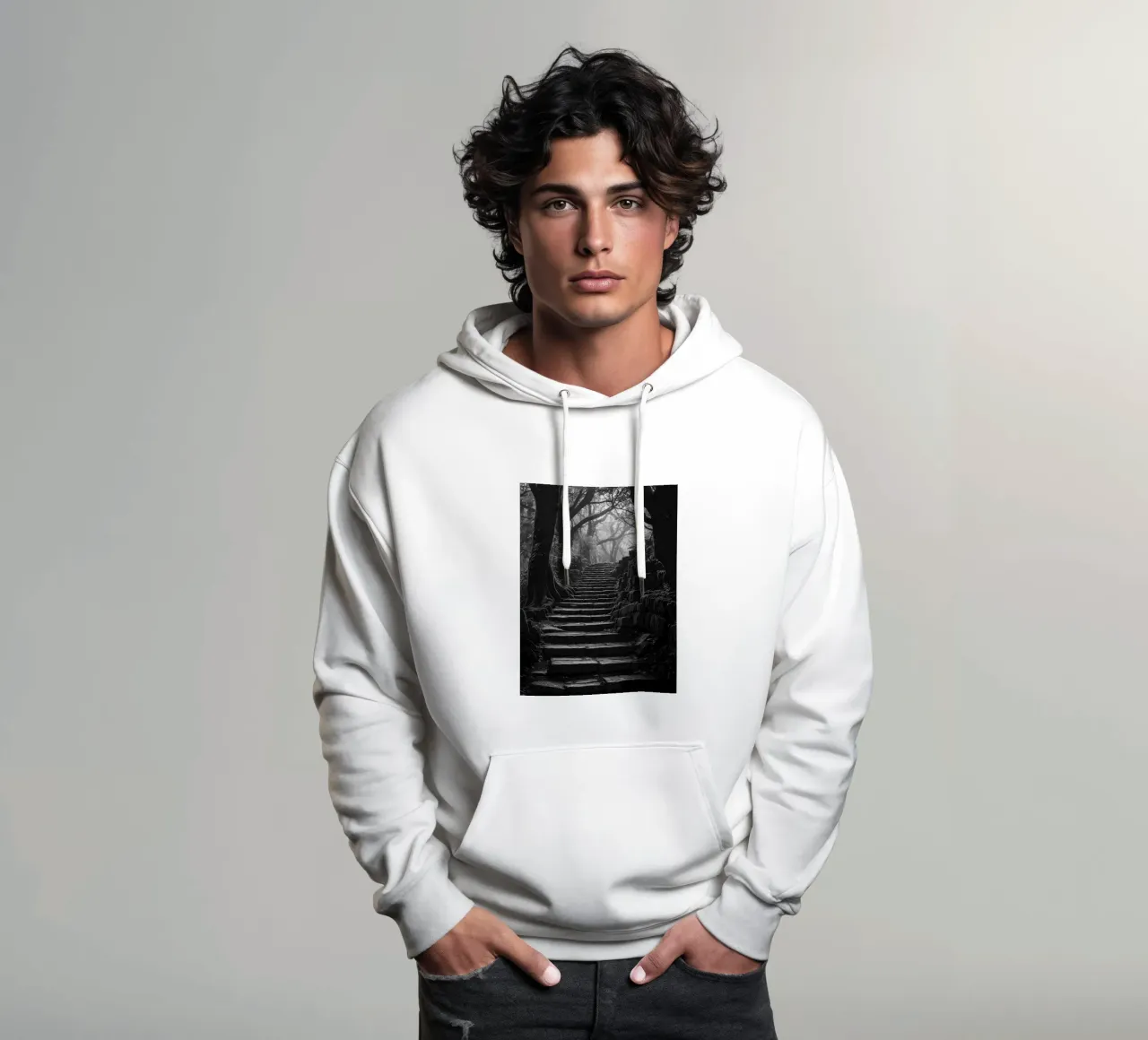 scala in pietra al bosco felpa con cappuccio da BlogSawoo