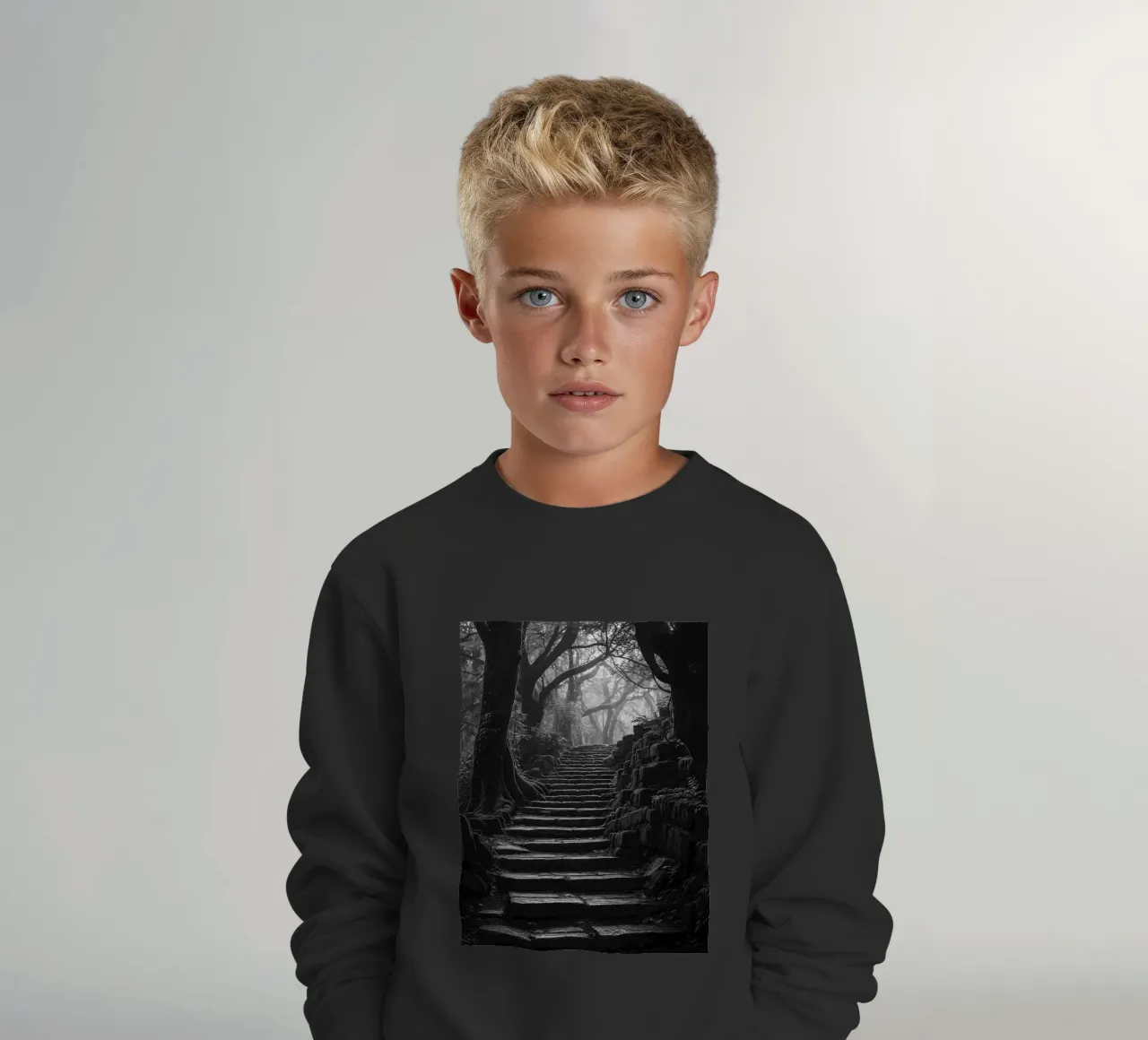 scala in pietra al bosco felpa bambino da BlogSawoo