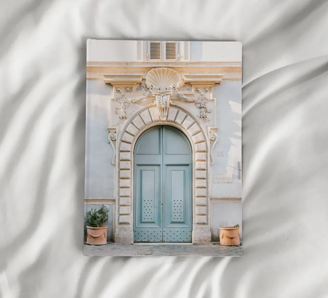 Baby Blue Trastevere Door - Rome Travel Photography notebook by Raisa Zwart Photography