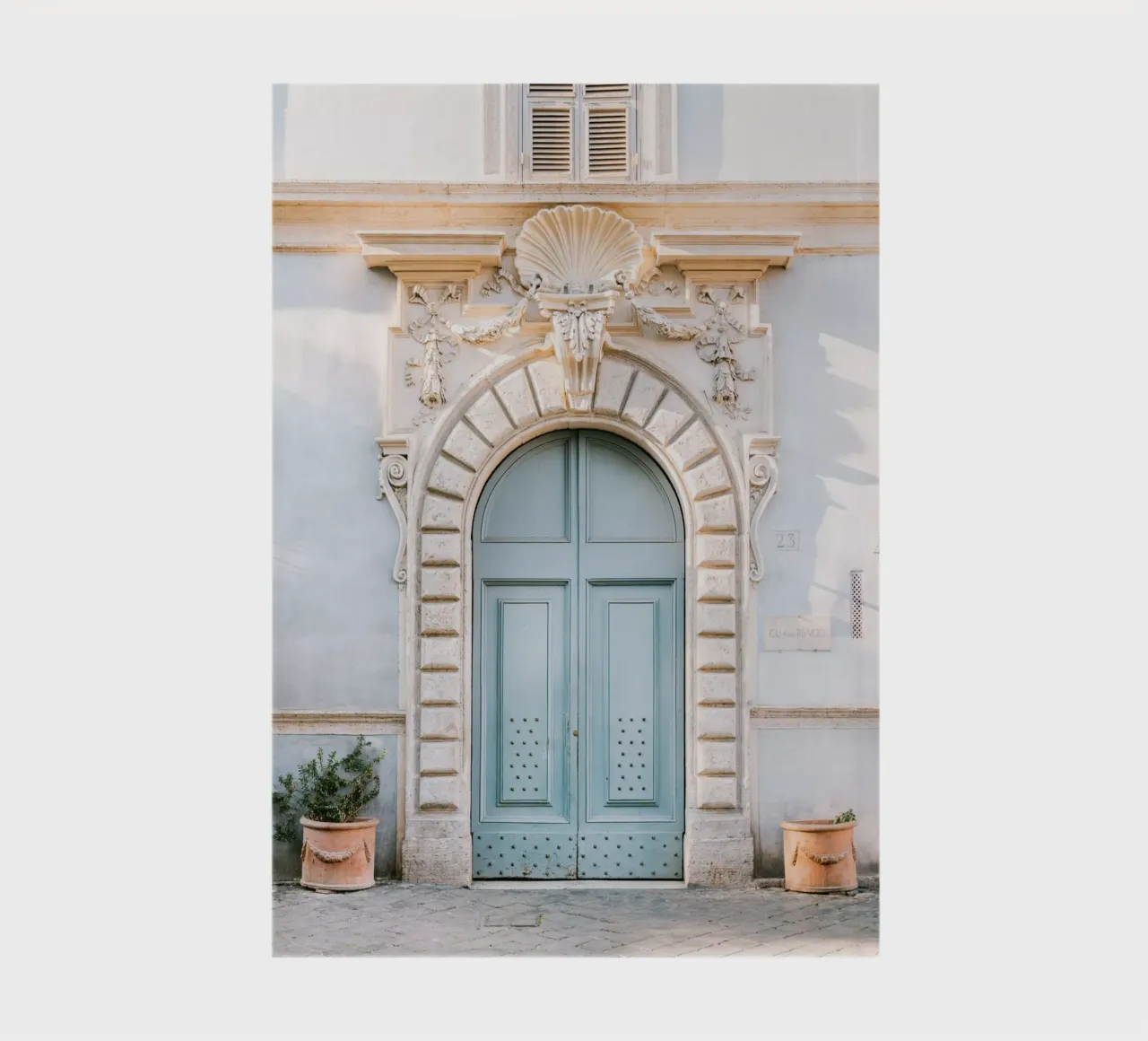 Baby Blue Trastevere Door - Rome Travel Photography notebook by Raisa Zwart Photography