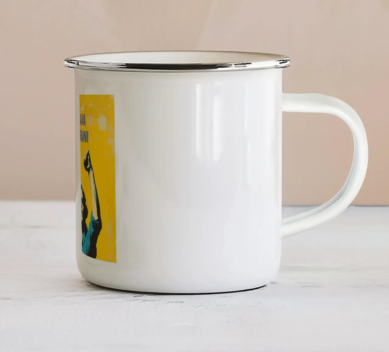 Gloria all'Ucraina tazza in smalto da M-Ulrich-Digital Art