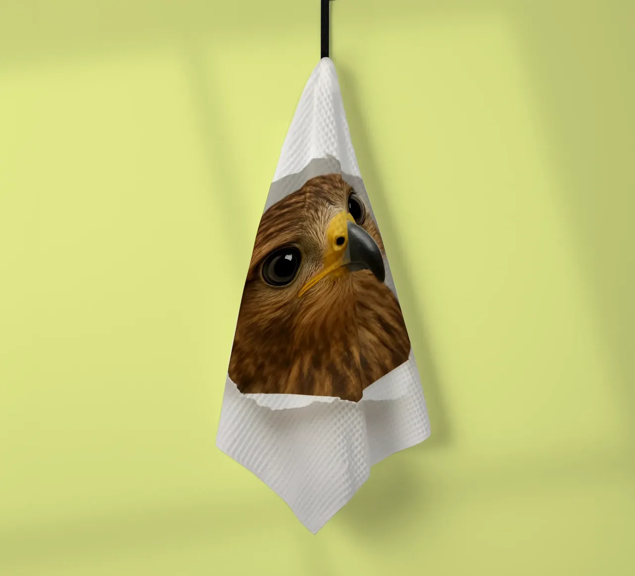 Portrait d'une buse curieuse passant au travers d'un papier d'art torchon de Cut-out Critter Gallery