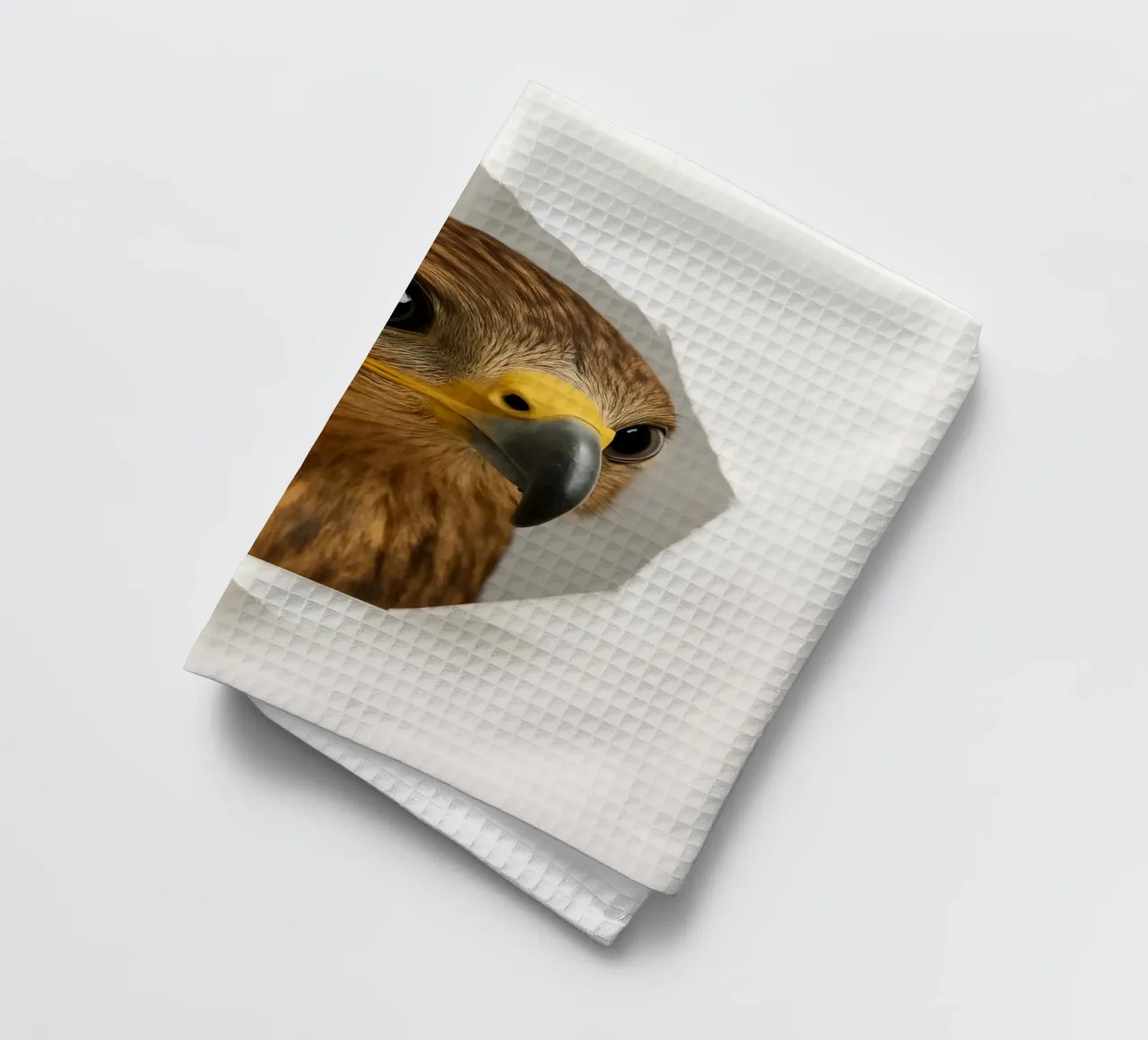 Portrait d'une buse curieuse passant au travers d'un papier d'art torchon de Cut-out Critter Gallery