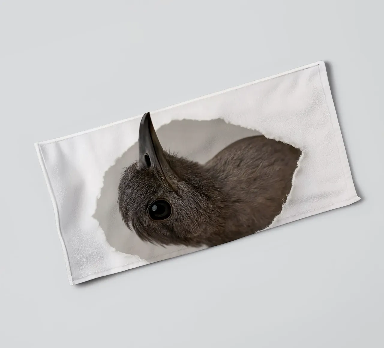 Lelievogel Portret door papier - Minimalistische vogelkunstdruk badhanddoek van Cut-out Critter Gallery