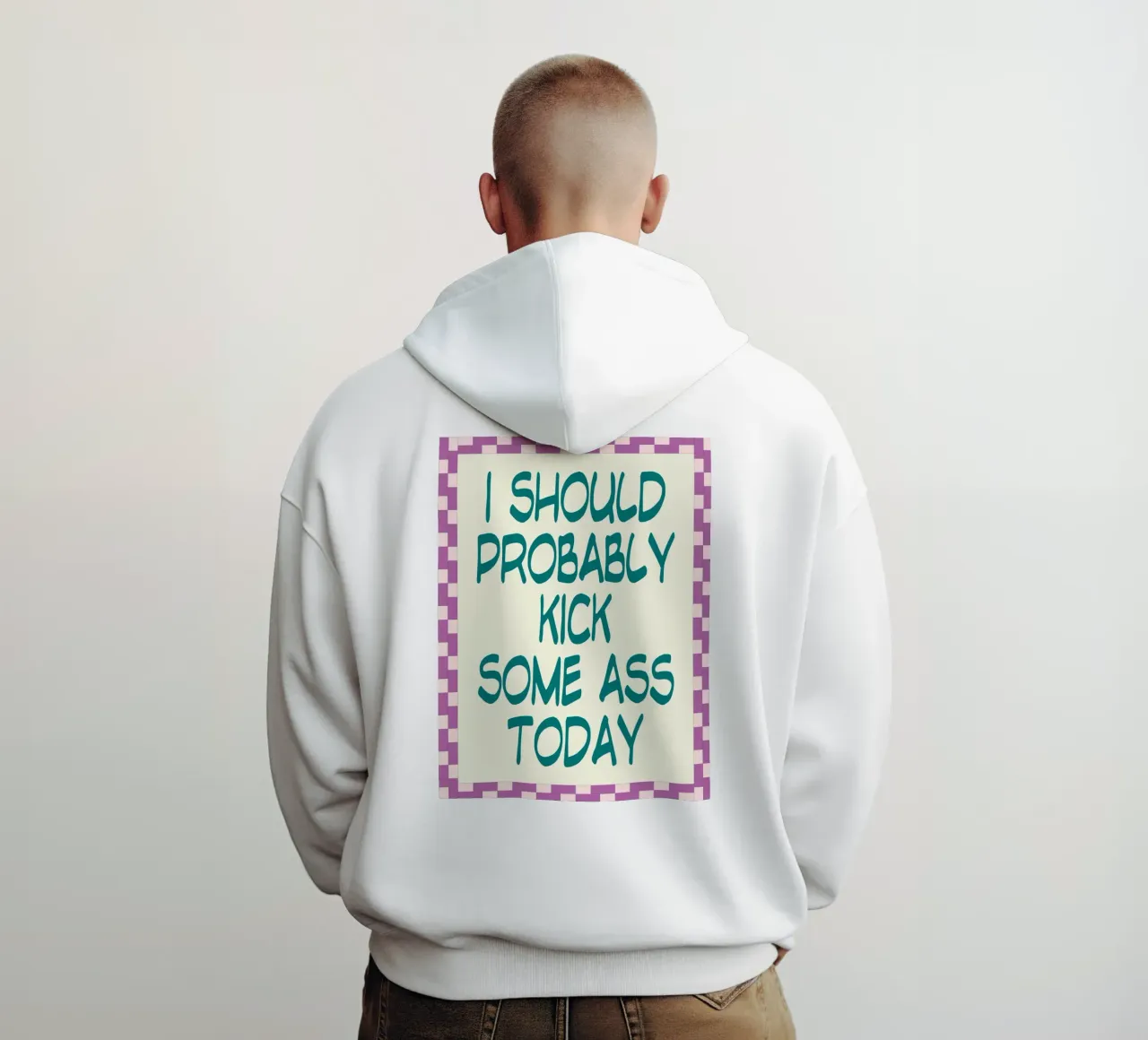 Probabilmente dovrei prendere a calci felpa con cappuccio da Rawghenee