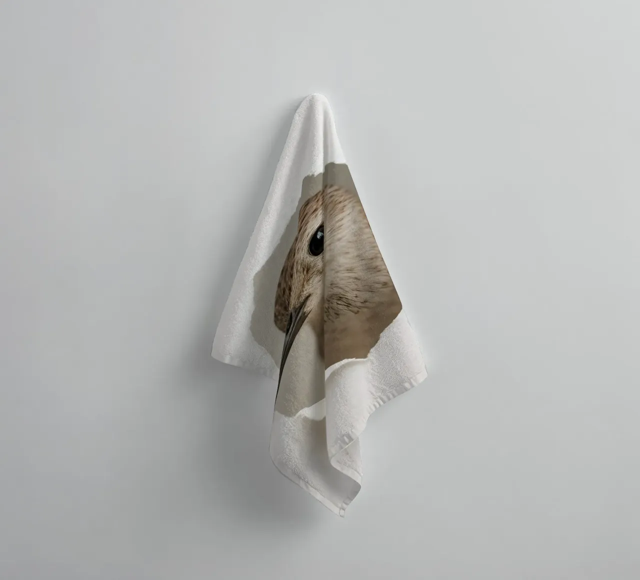 Curious Sandpiper Bird Art – Realistic Peek Through Print towel by Cut-out Critter Gallery