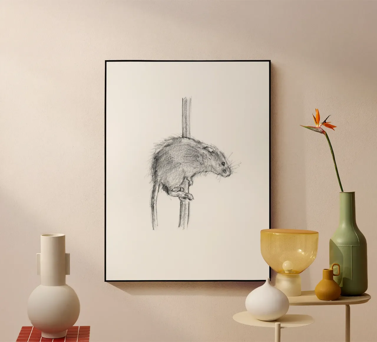 Souris plexiglas de studio stine