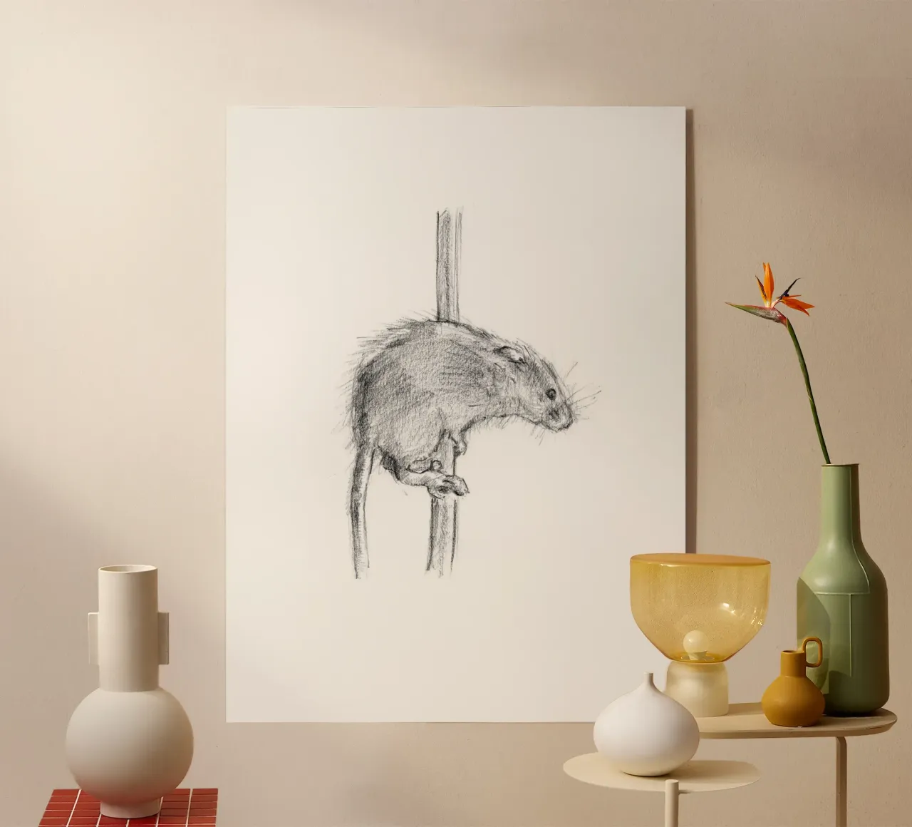 Souris plexiglas de studio stine