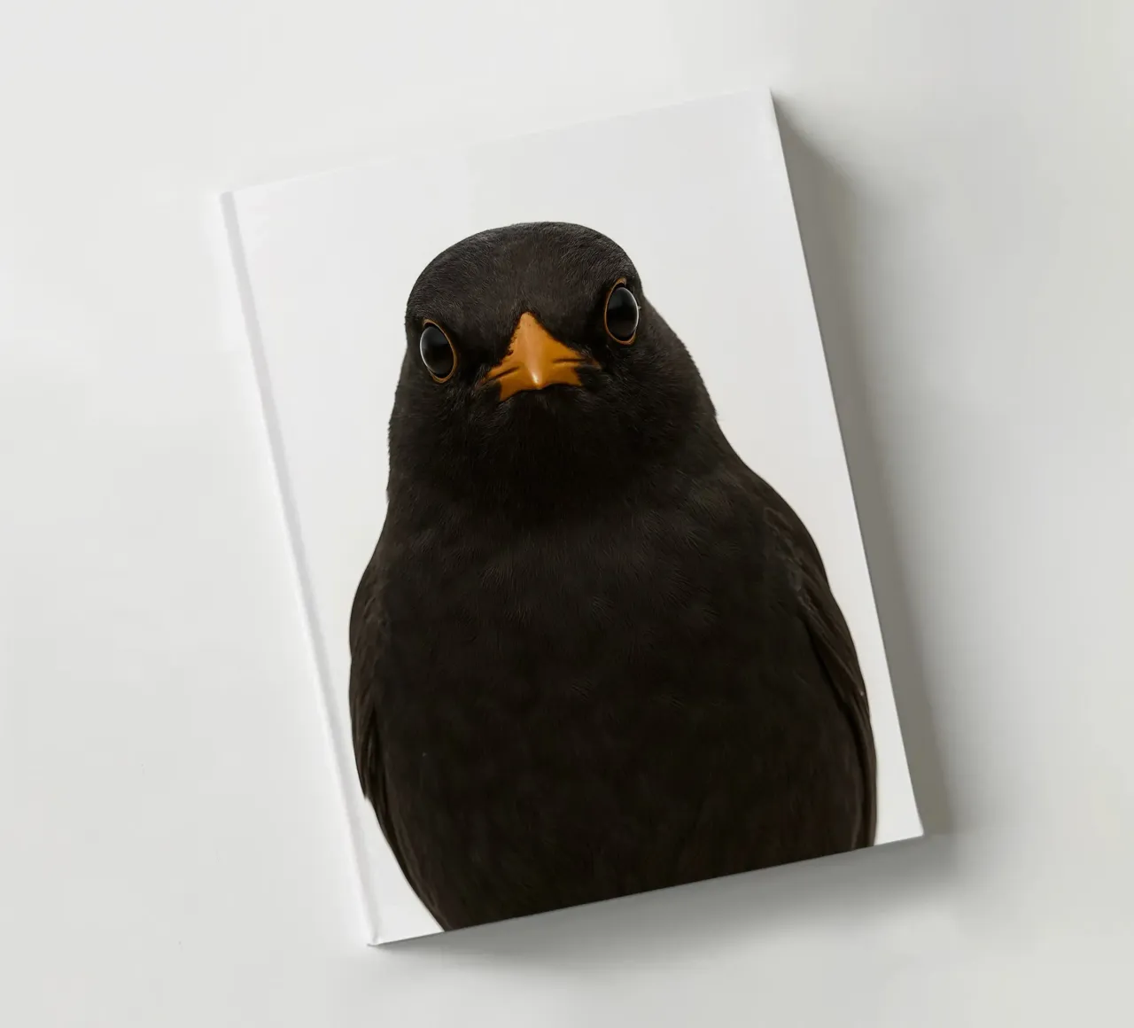 Minimalist Blackbird Portrait – Modern Nature Art Print notebook by Happy Wild Prints
