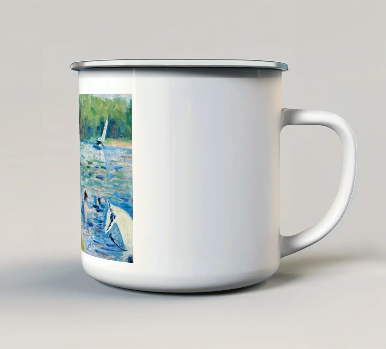 Impressionist River Scene tazza in smalto da Art in Color
