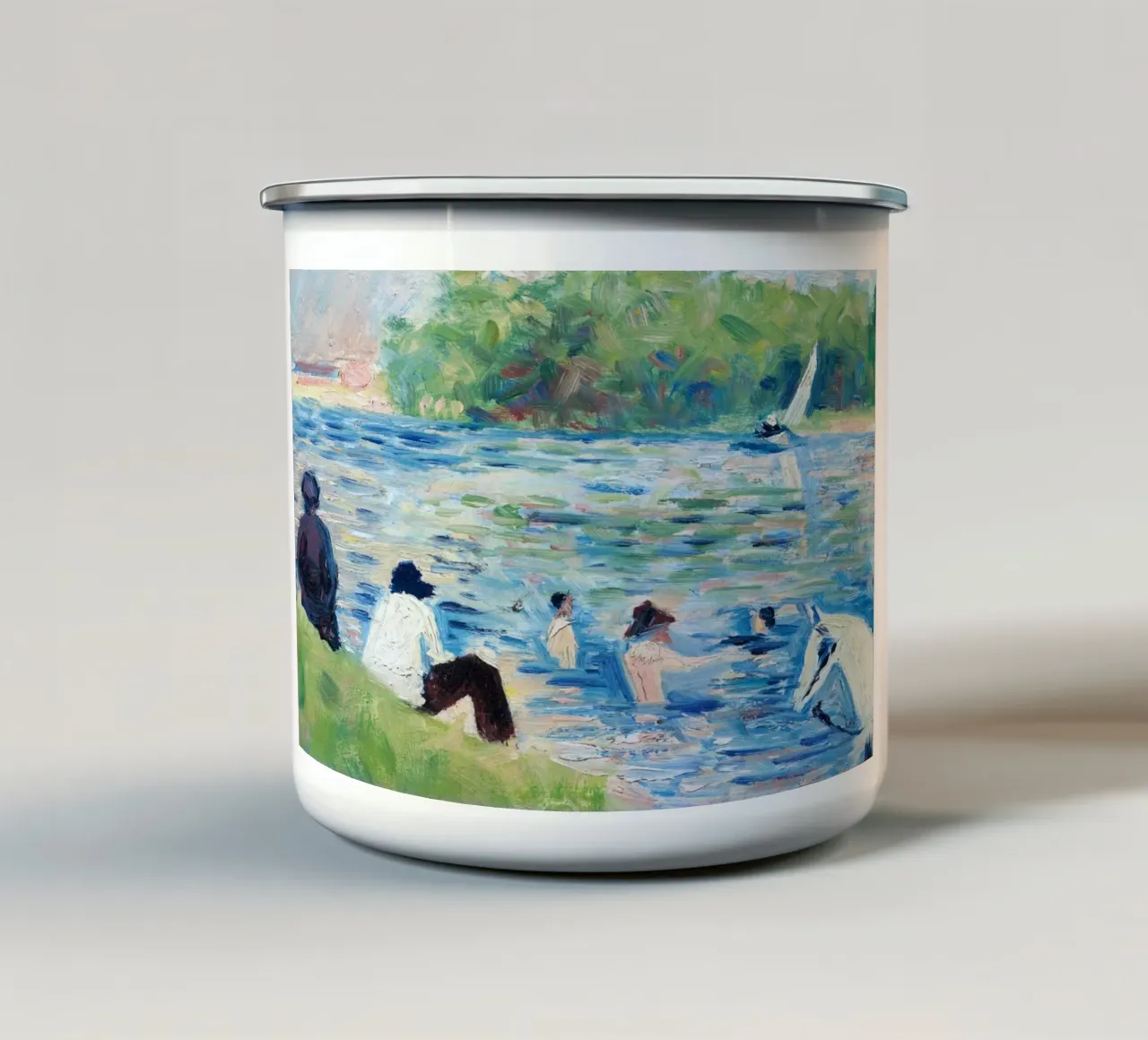 Impressionist River Scene tazza in smalto da Art in Color