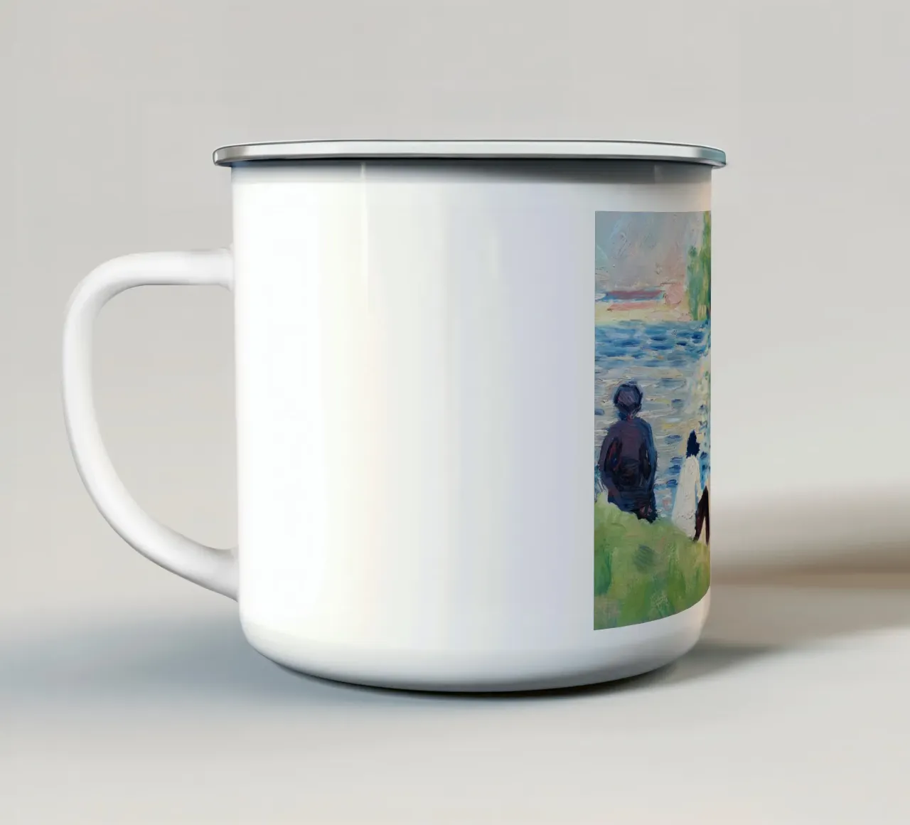 Impressionist River Scene tazza in smalto da Art in Color