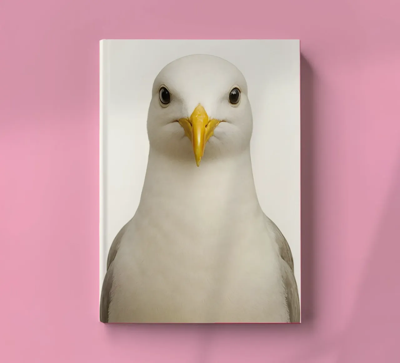 Seagull Portrait – Minimal Coastal Bird Art Print notebook by Happy Wild Prints