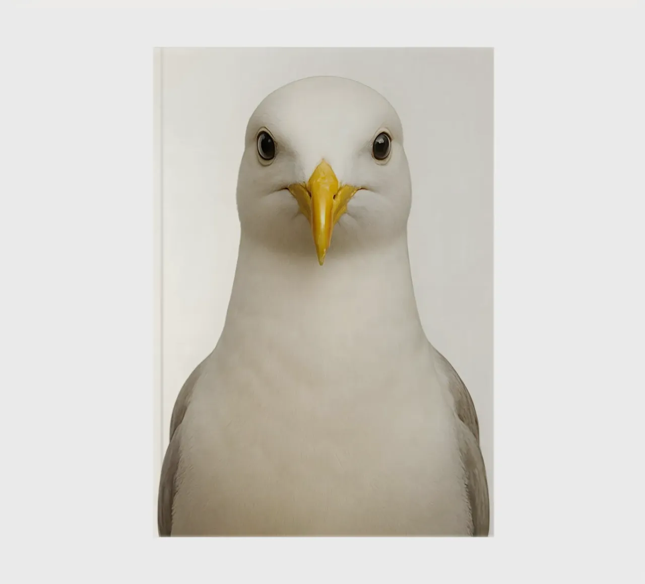 Seagull Portrait – Minimal Coastal Bird Art Print notebook by Happy Wild Prints