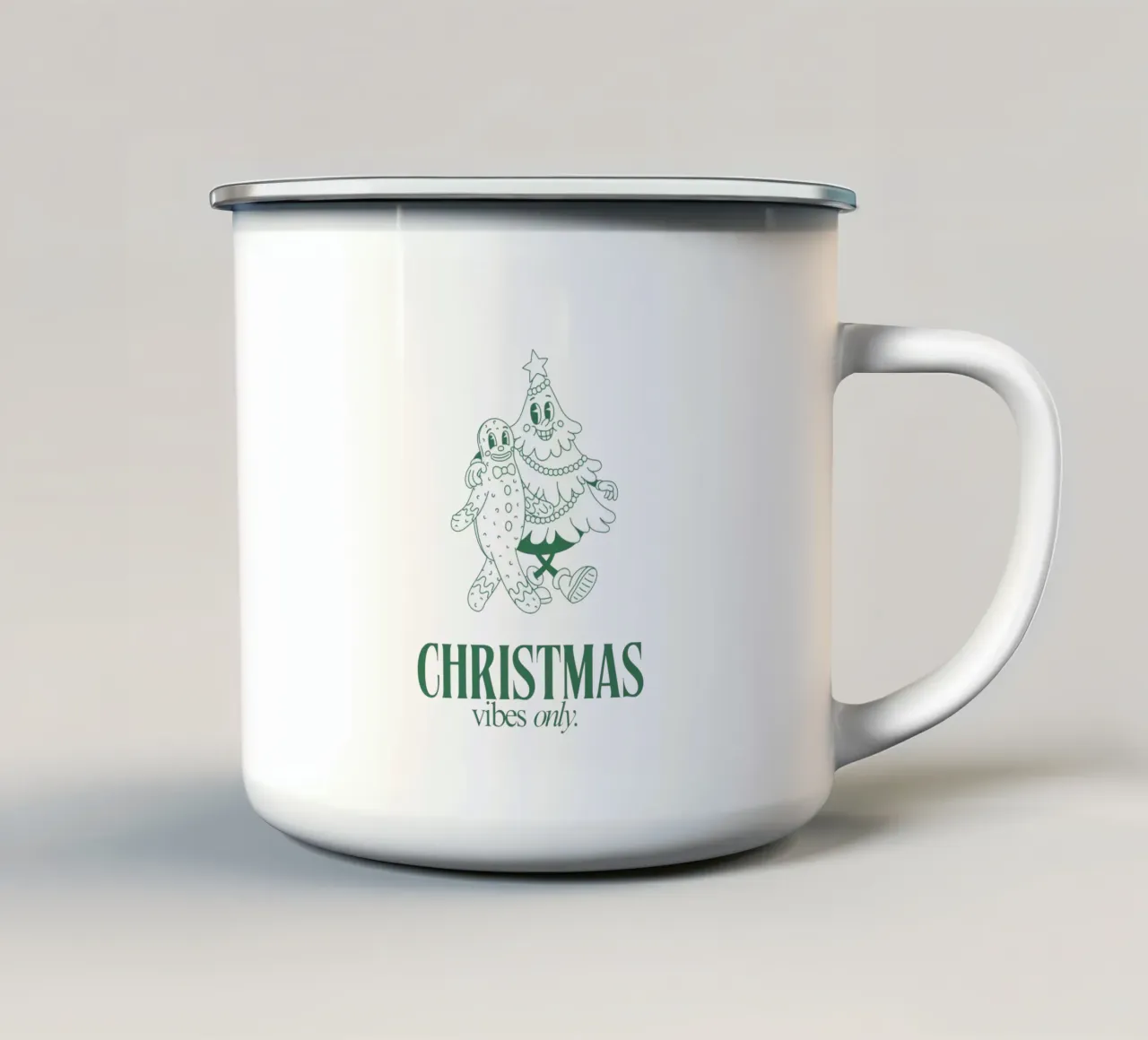 CHRISTMAS VIBES ONLY tazza in smalto da Christmas Gift Shop
