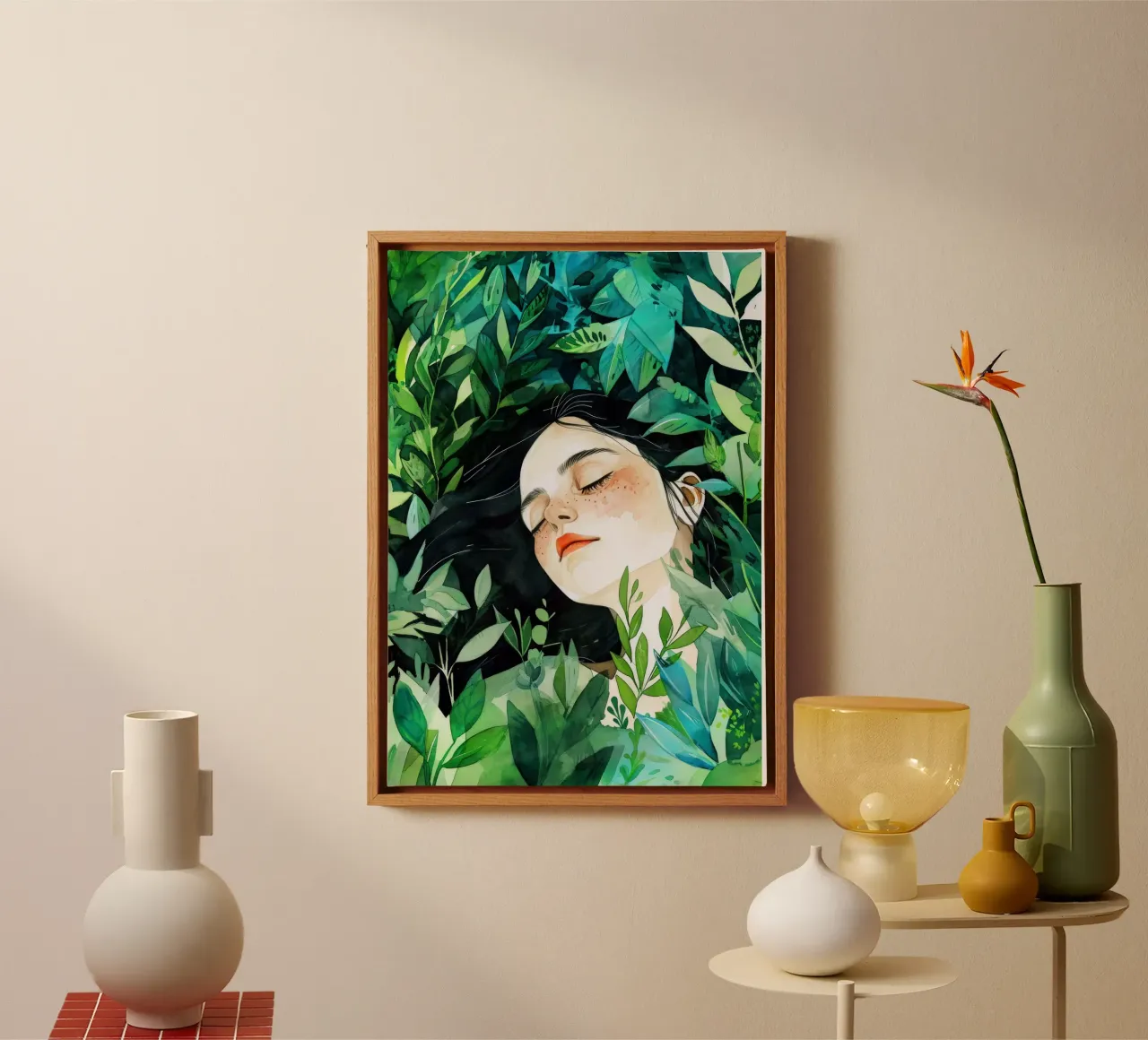 Woman Life - Slapen in het gras canvas van Justyna Jaszke JBJart
