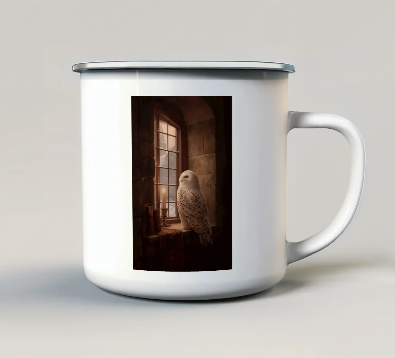 Eule am Fenster tazza in smalto da Luna & Noctua