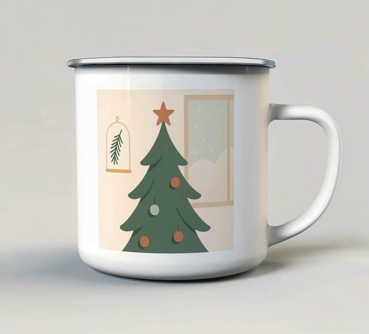 Albero di Natale scandinavo e minimalista tazza in smalto da Nordic Noel Studio